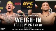 UFC 240 Weigh-in 26th July 2019 Online